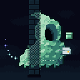 zkghost #8349, a faceless pixel ghost from the Sapling era