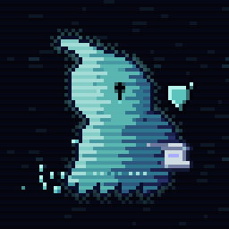 zkghost #8576, a faceless pixel ghost from the Viewing era